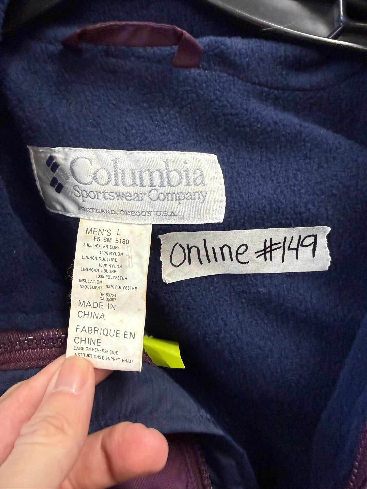 Columbia Sports Jacket - Burgundy/Size L