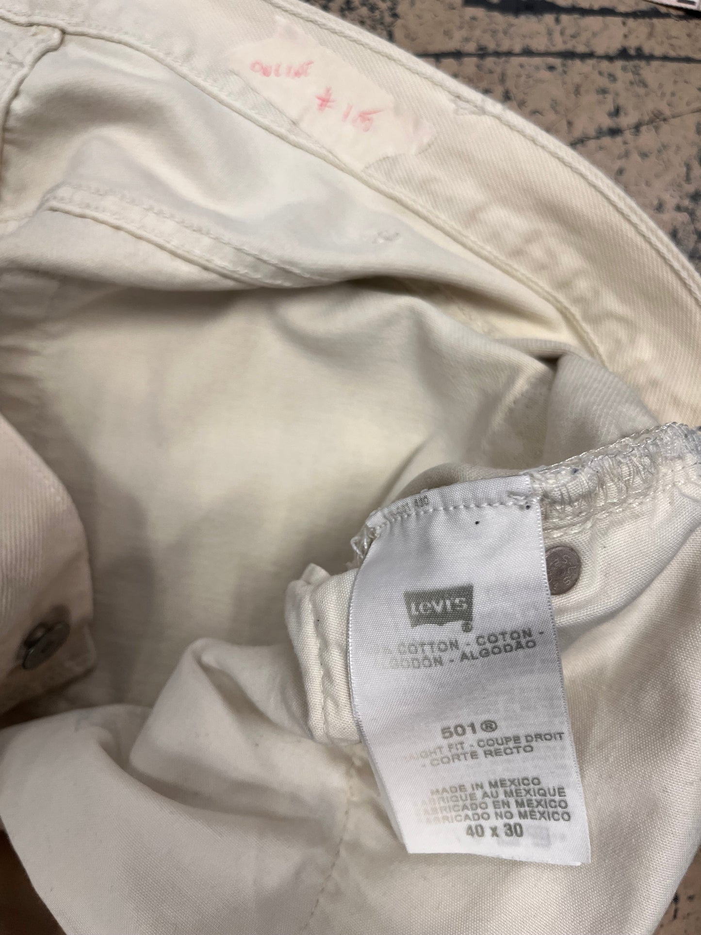 Levi’s 501 Jeans 40x30 - Straight Fit/White