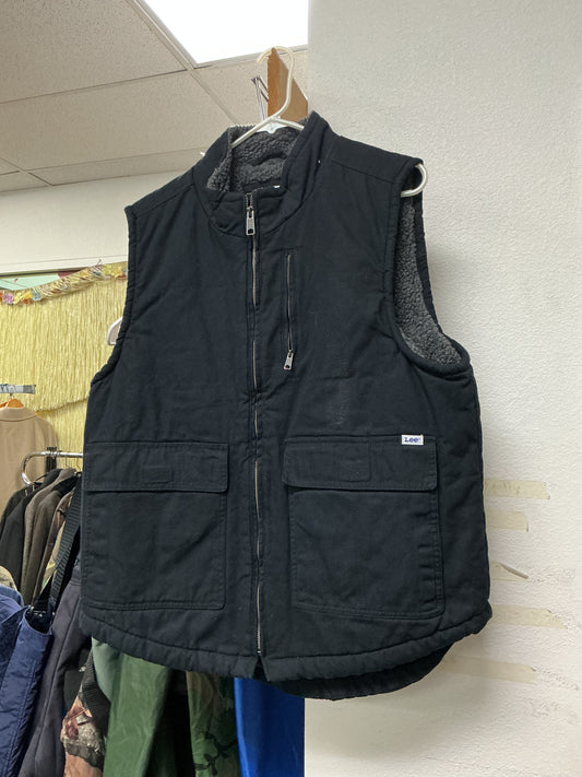Lee Fleece Denim Vest - Black/M