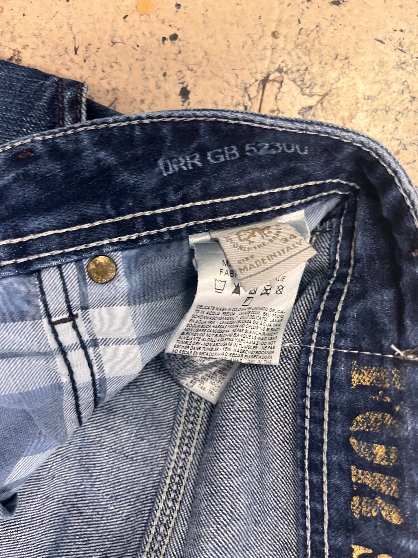 Diesel Jeans 34x32 - Slim Straight/Dark Wash/Distressed